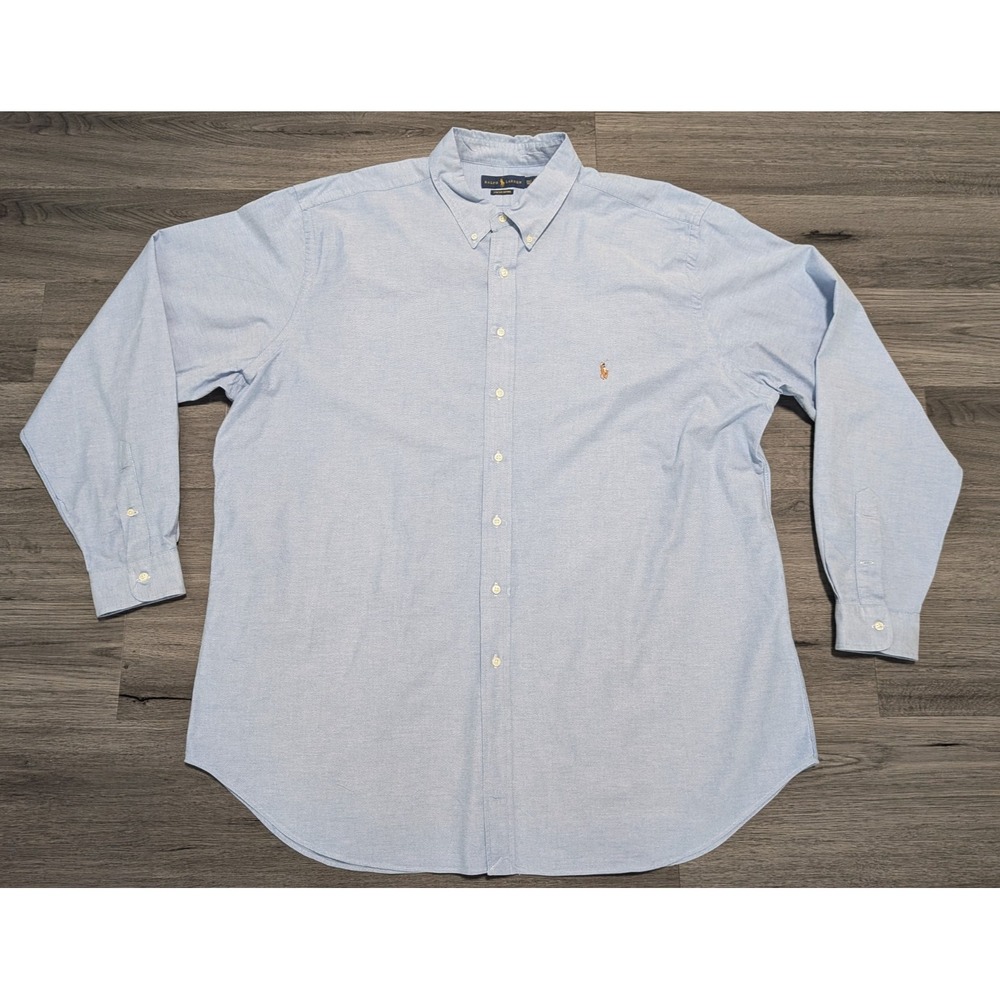 Ralph‎ Lauren Men's Light Blue Stretch Oxford Long Sleeve Shirt Size 3XLT